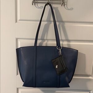 Nine West Deep Blue Tote with Black Accents